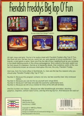 Fiendish Freddy's Big Top O' Fun_Disk2 box cover back